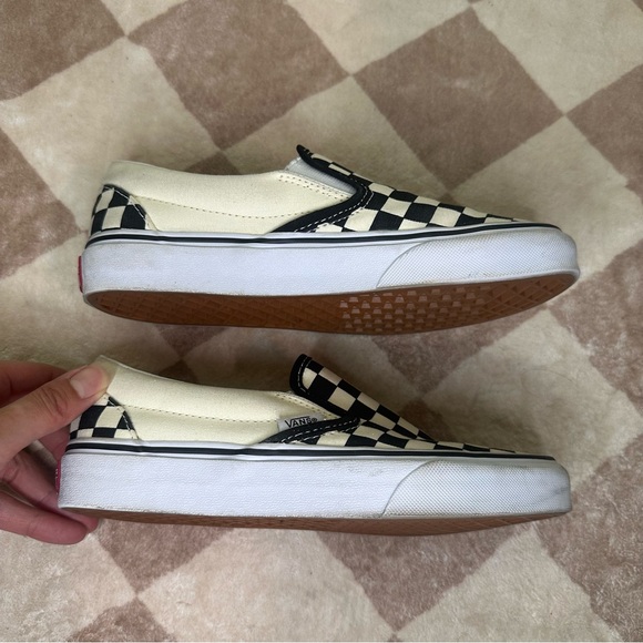 Vans Checkered Slip-On Shoes - Black and White - Picture 4 of 8